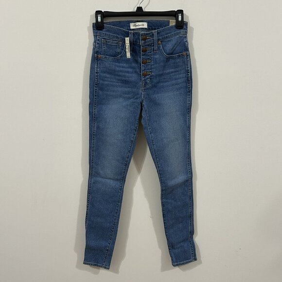Madewell Size 25 10” High Rise Skinny Dewitt Wash Edition Button Front MA981 - Picture 1 of 13